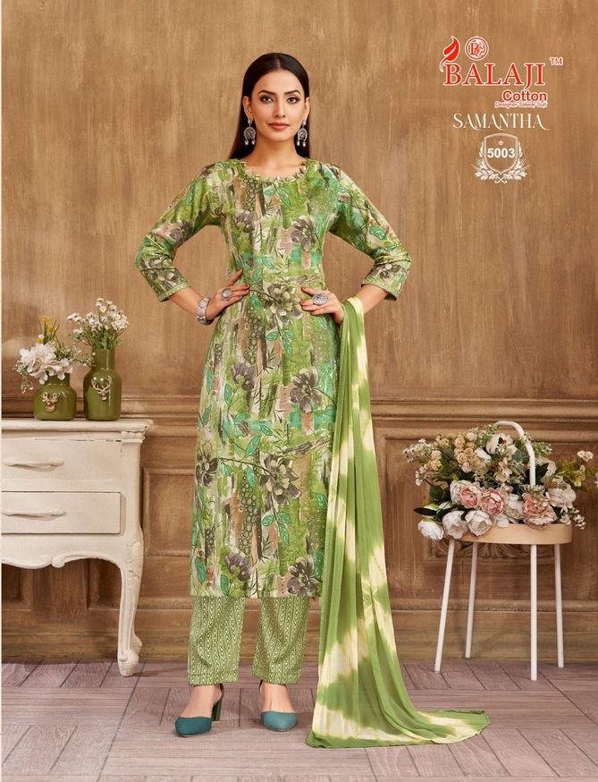 Samantha Vol 5 By Balaji Rayon Printed Kurti With Bottom Dupatta Wholesale Shop in Surat
